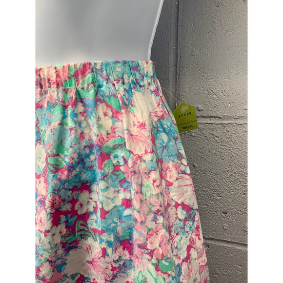 80s 2 piece Pastel Floral Skirt Statement Piece Appliqué New Wave Barbiecore B1 - Picture 3 of 10